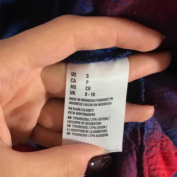 AEO vintage boyfriend flannel size small - Picture 6 of 6